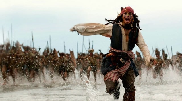 L'acteur Johnny Depp dans Pirates des Cara&iuml;bes 