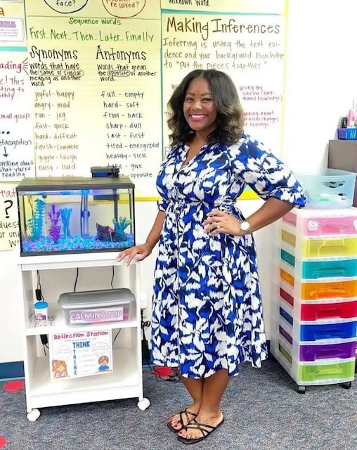 Valecia Broussard dans sa classe 
