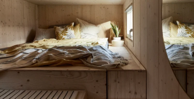 Le coin lit de la tiny house