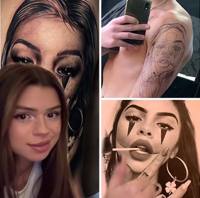 Le visage de M&eacute;lanie tatou&eacute;