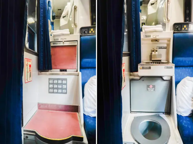 Les toilettes du train