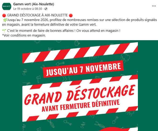 L'annonce du d&eacute;stockage