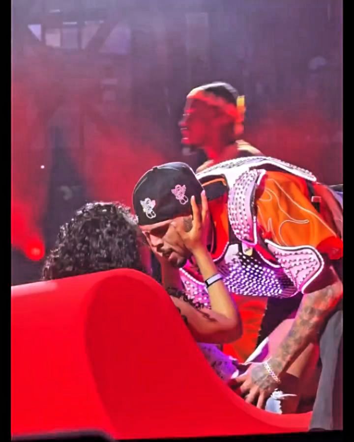 Chris Brown embrasse une femme