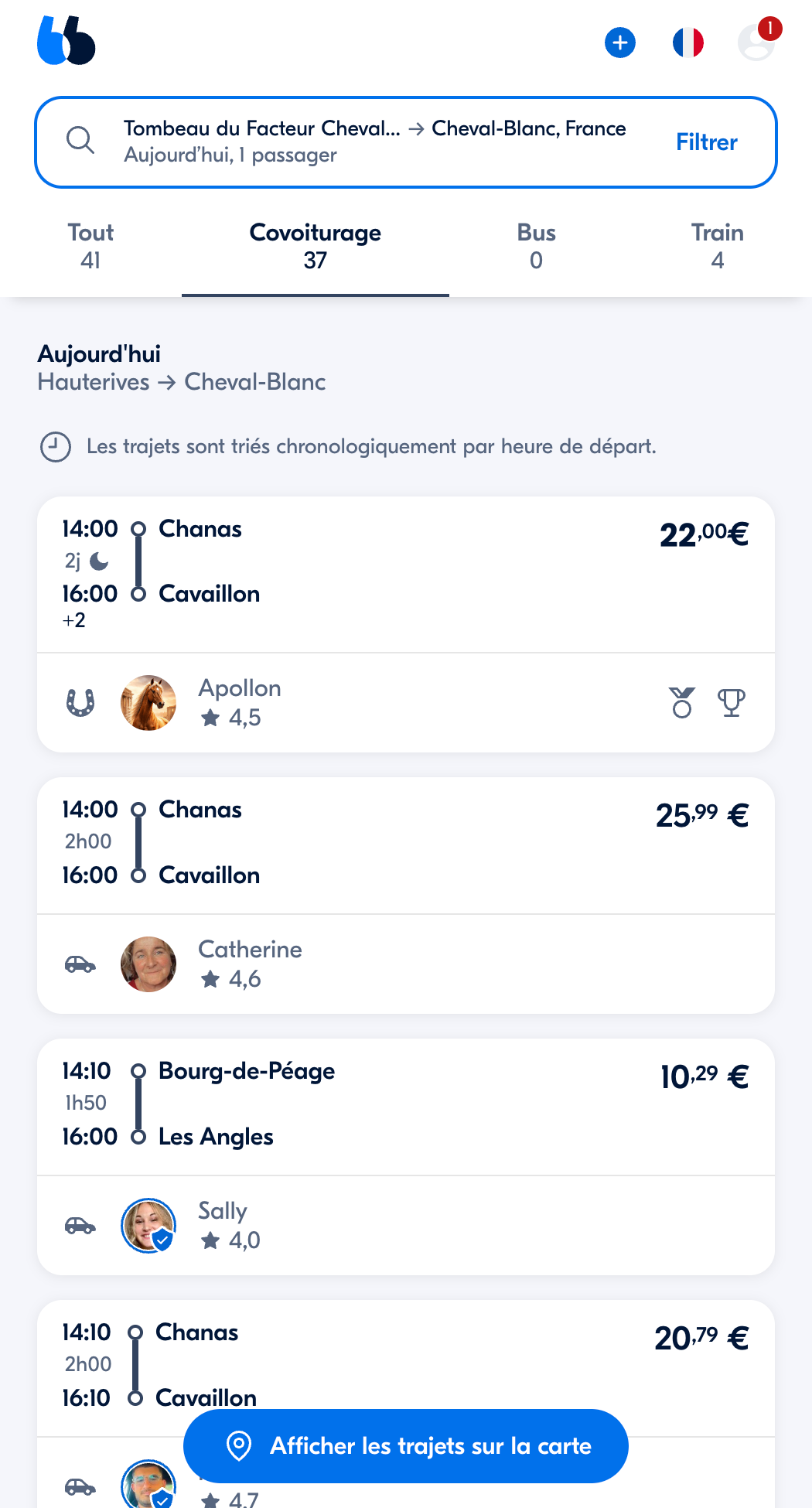 Les trajets &agrave; cheval