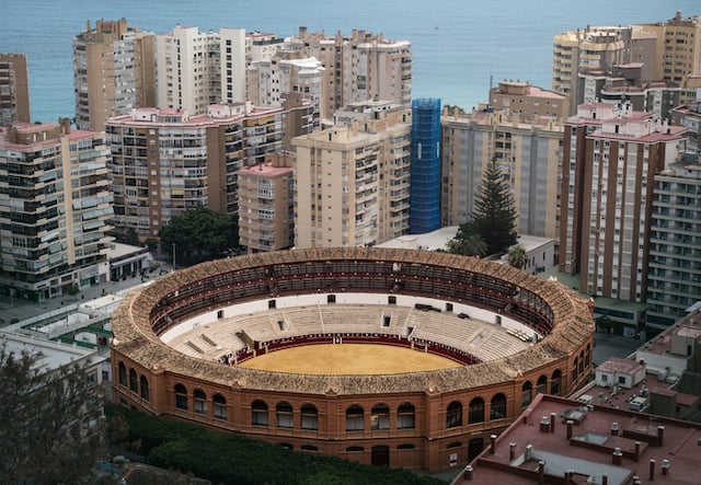 Les ar&egrave;nes de La Malagueta, &agrave; Malaga
