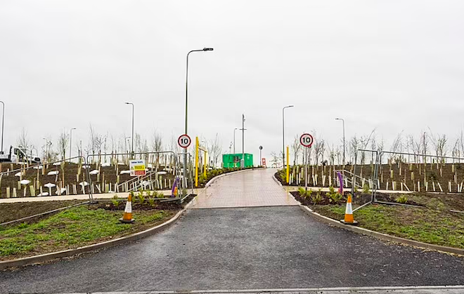 Le parc-relais de 850 places de Eynsham, pr&egrave;s d'Oxford