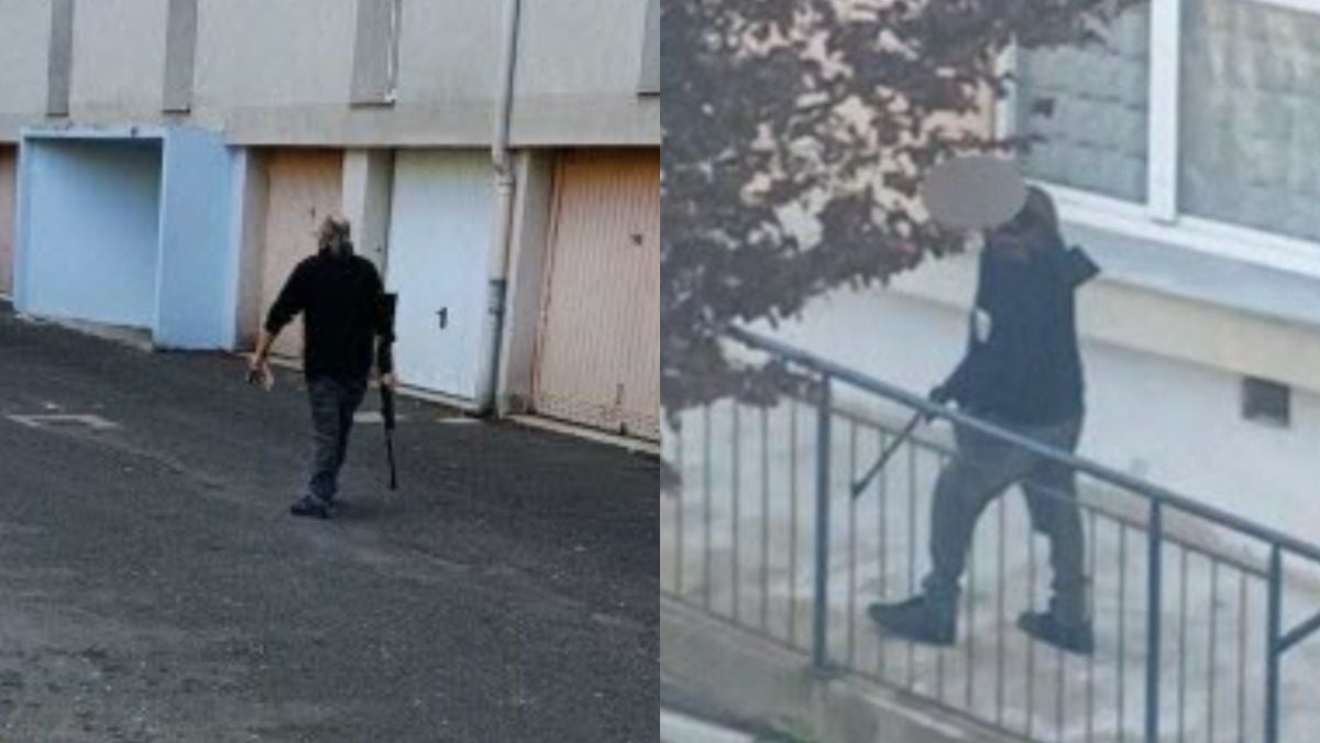 Photo d'un homme arm&eacute;, qui a poursuivi des enfants le 19 avril, pr&egrave;s du Puy-en-Velay