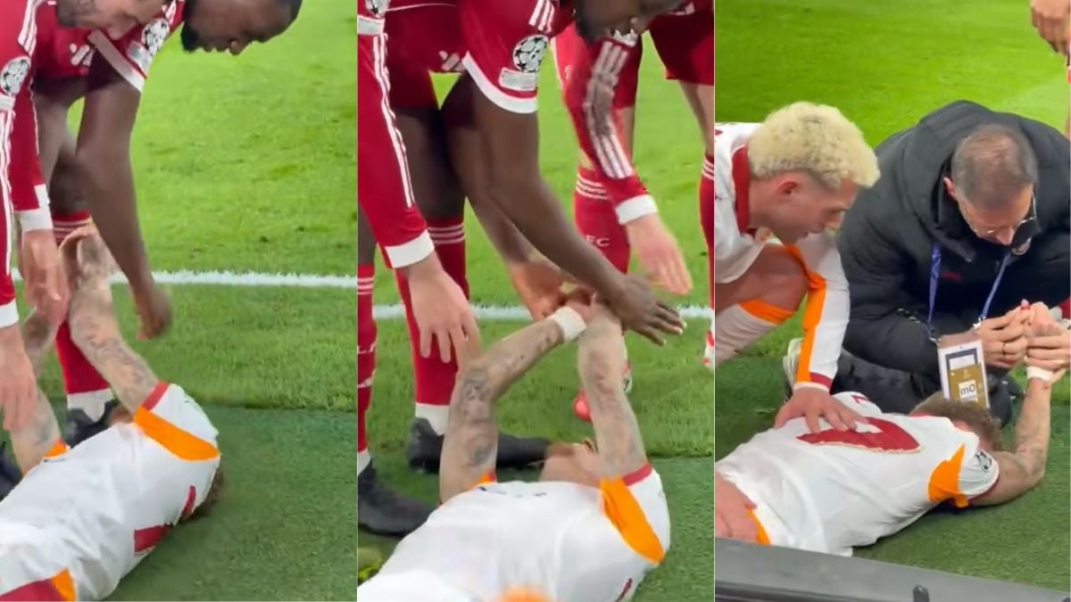 Le footballeur n&eacute;erlandais Noa Lang hurlant de douleur apr&egrave;s s'&ecirc;tre sectionn&eacute; le doigt en plein match