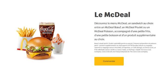 Menu McDeal de McDonald's