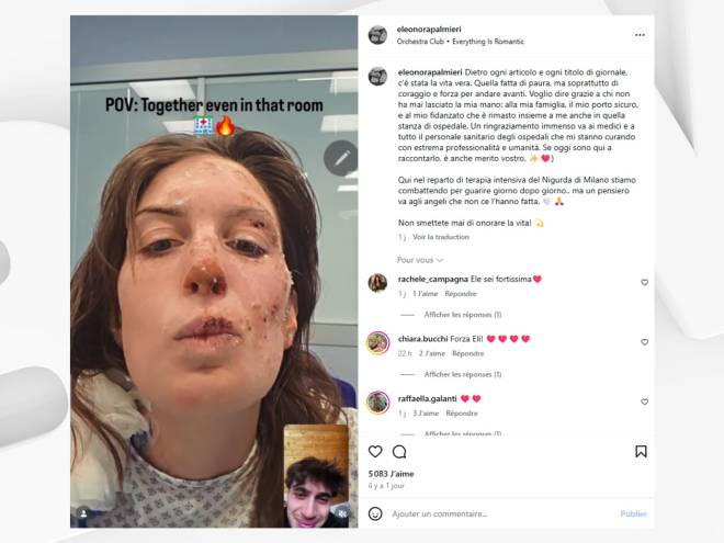 Capture d'&eacute;cran poste d'Eleonora Palmieri sur Instagram
