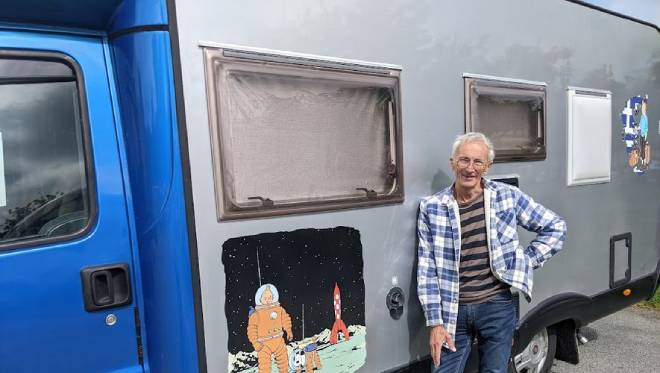 Alain Marty, retrait&eacute; vivant dans son camping-car