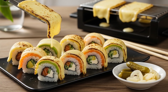 sushis à la raclette