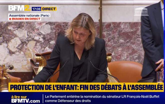 Capture d'&eacute;cran BFMTV montrant un vote &agrave; l'Assembl&eacute;e