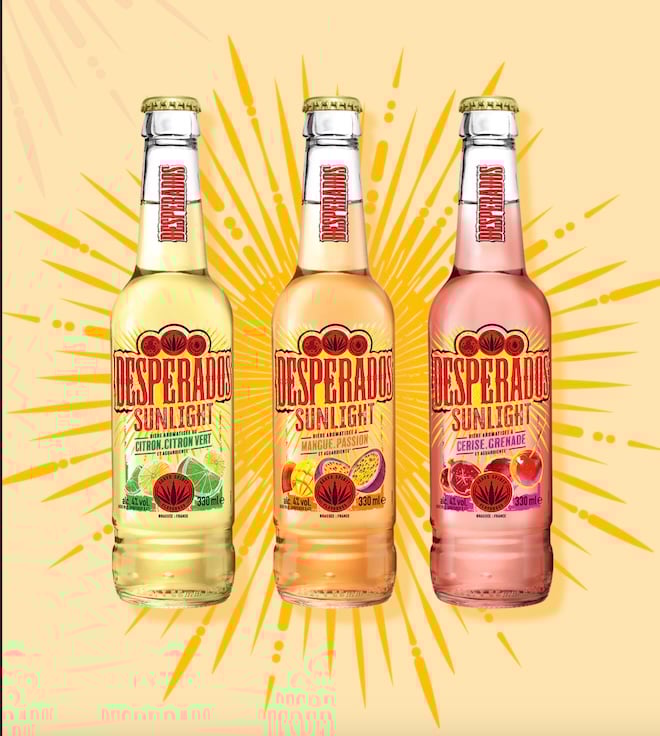 gamme de bouteilles de bières fruitées Desperados