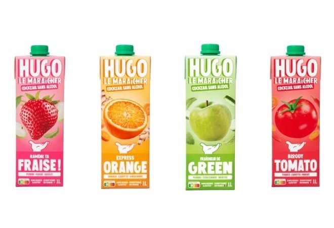 4 bouteilles de jus de fruits Hugo Le Maraîcher