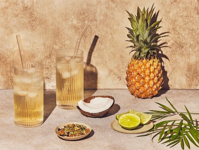 mocktail à la noix de coco et thé glacé