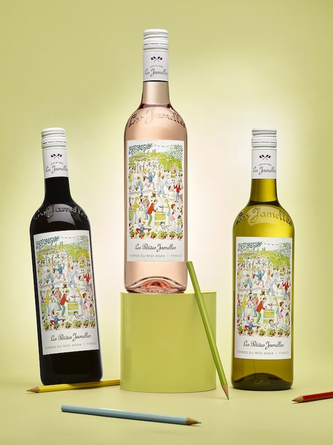 trois bouteilles de vin Les Petites Jamelles