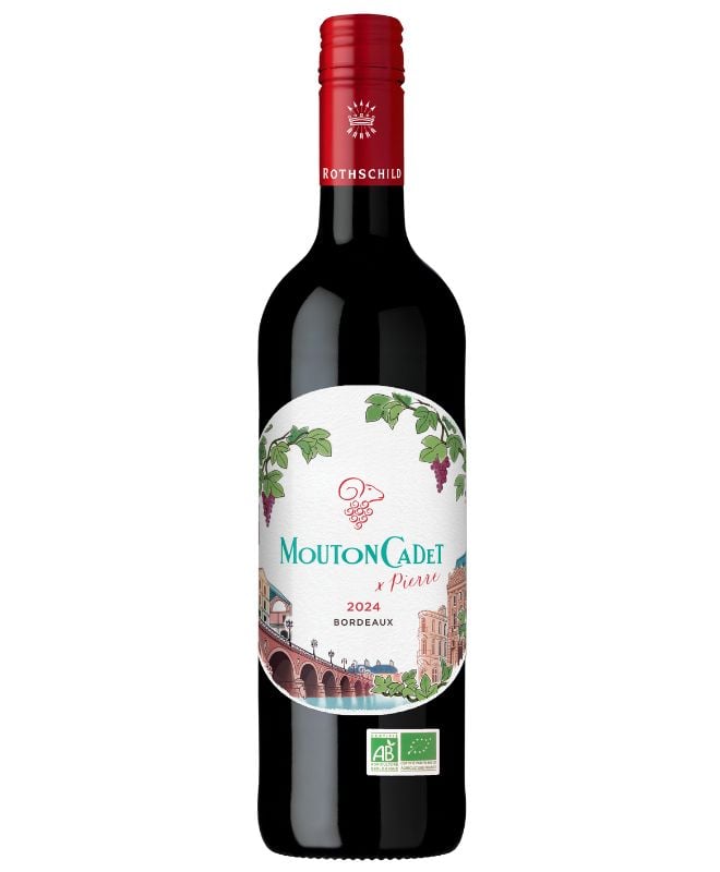 bouteille de vin rouge Mouton Cadet x Pierre