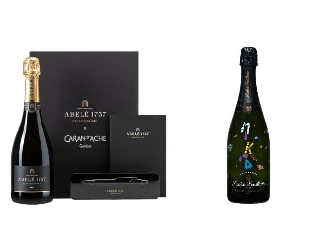 coffret Champagne Abelé et bouteille Nicolas Feuillatte