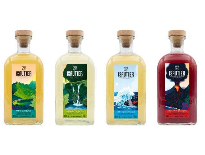 4 bouteilles de rhums arrangés Isautier