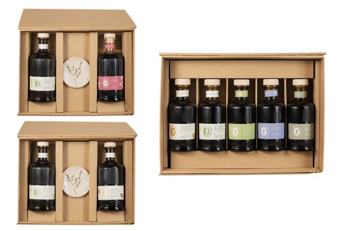 3 coffrets d'huiles d'olives