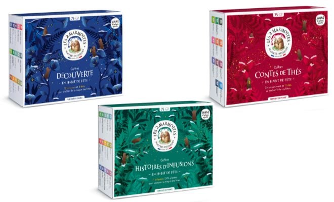 3 coffrets de thés et tisanes Les 2 Marmottes