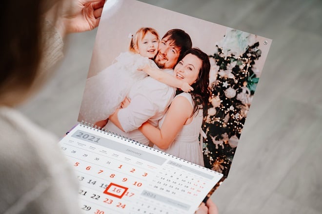 Calendrier personnalisé avec famille