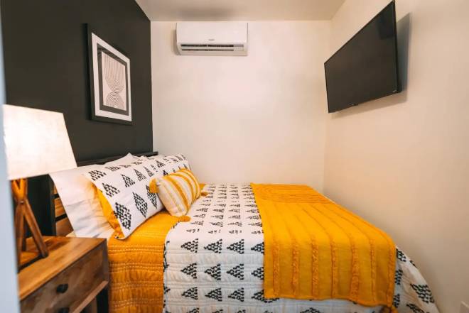 Chambre dans la tiny house Luna Cottage