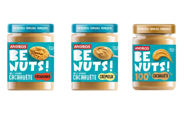3 pâtes à tartiner à la cacahuète Andros Be Nuts !