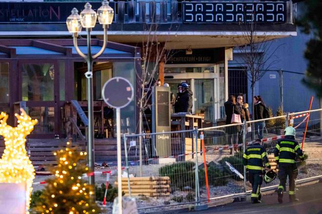 Bar Le Constallation apr&egrave;s l'incendie
