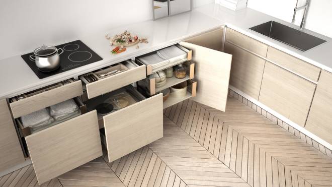 Cuisine moderne avec tiroirs et placards