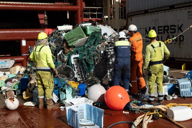 D&eacute;chets plastique r&eacute;cup&eacute;r&eacute;s du vortex du Pacifique Nord