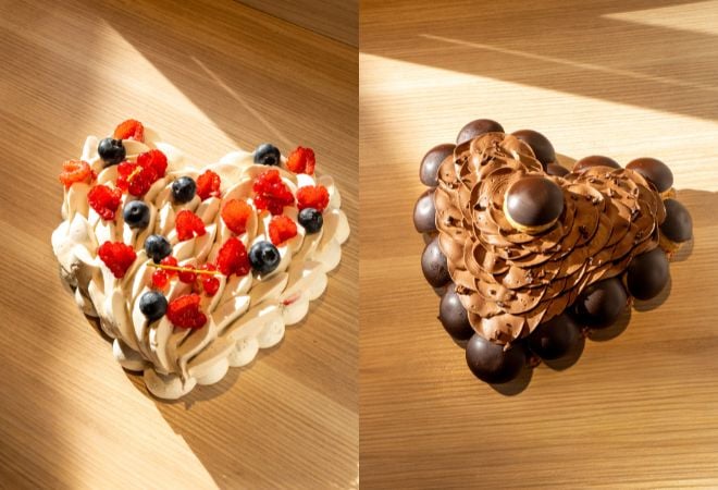 pavlova aux fruits rouges et Saint-Honoré tout chocolat de la boulangerie Pompette!