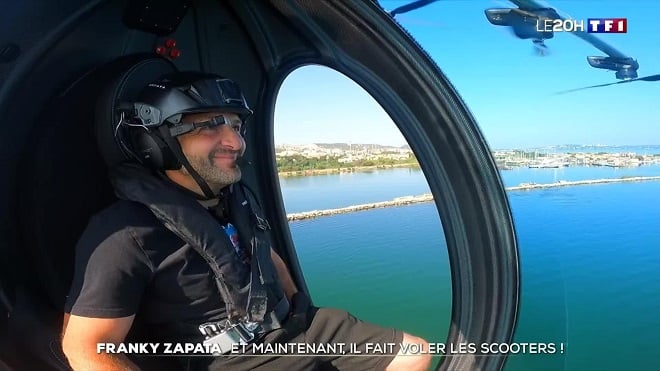 Franky Zapata à bord de son Air Scooter