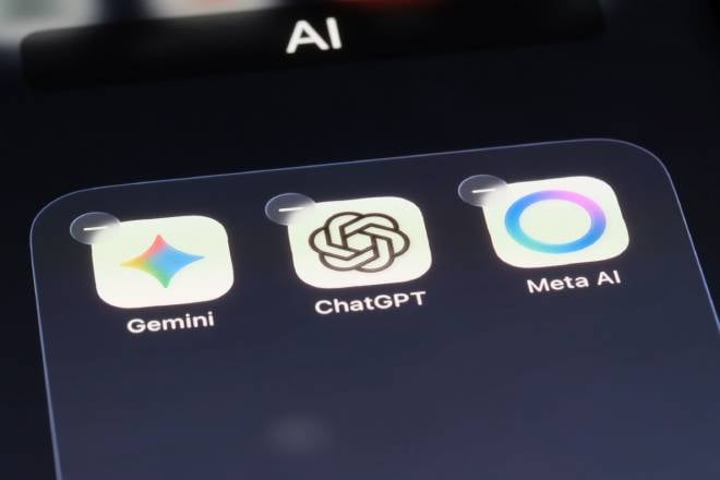 Icones des applications IA sur smartphone