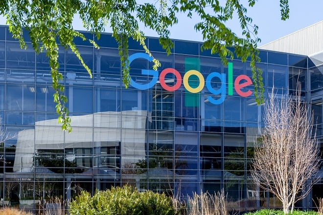 Façade de l'immeuble du siège Google