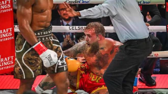 Jake Paul lors d eson KO face &agrave; Anthony Joshua