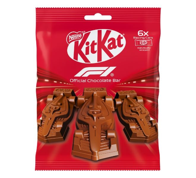 sachet de mini voitures de F1 en chocolat KitKat