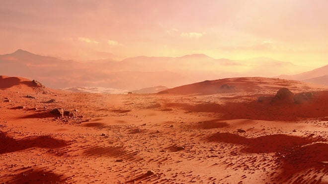 Paysage sur la planète Mars