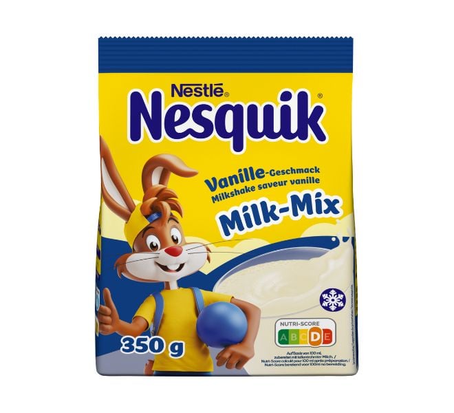 le nouveau sachet sp&eacute;cial pour milkshake NESQUIK &agrave; la vanille