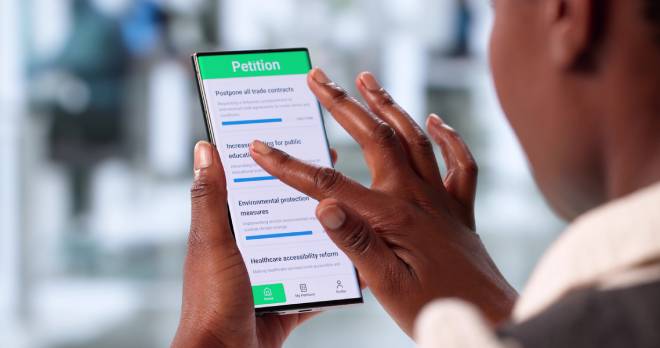 Pétition sur téléphone