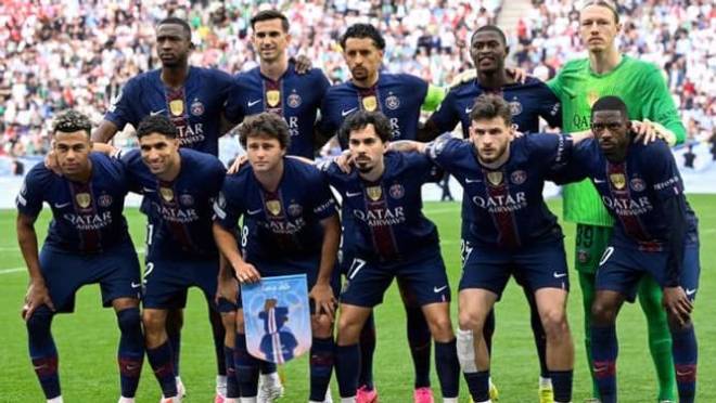 Photo d'&eacute;quipe du PSG lors de la finale de Ligue des champions 2026