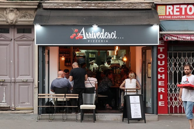 Façade de la pizzeria Arrivederci