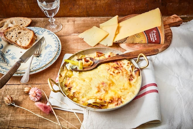 gratin de poireaux au fromage fondu