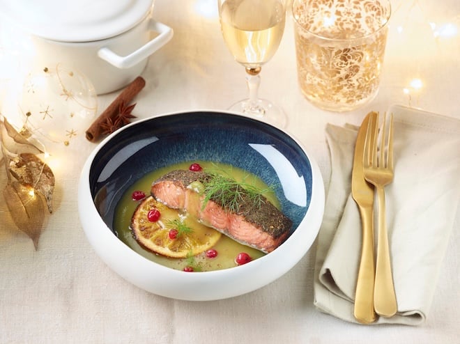 pavé de saumon rôti aux agrumes de Noël