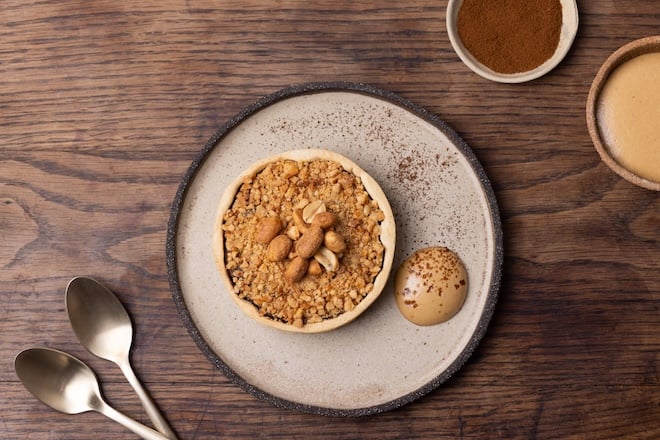 tarte chocolat cacahu&egrave;tes et chicor&eacute;e