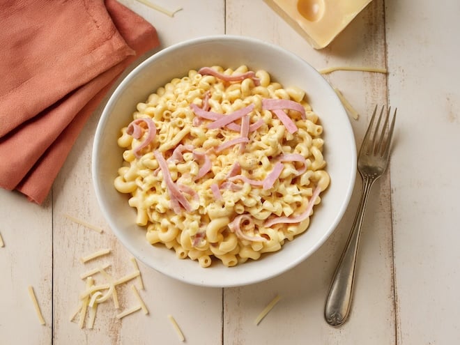 risotto de coquillettes au jambon et fromage