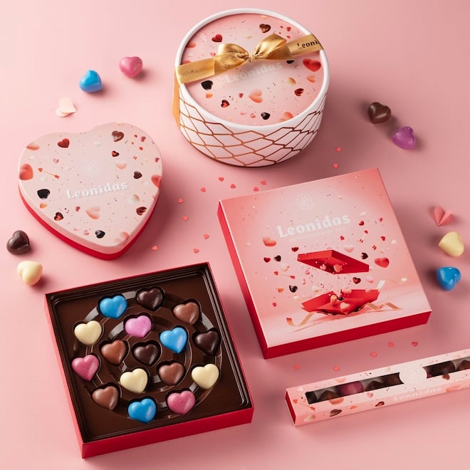 coffrets chocolats Saint-Valentin de Leonidas
