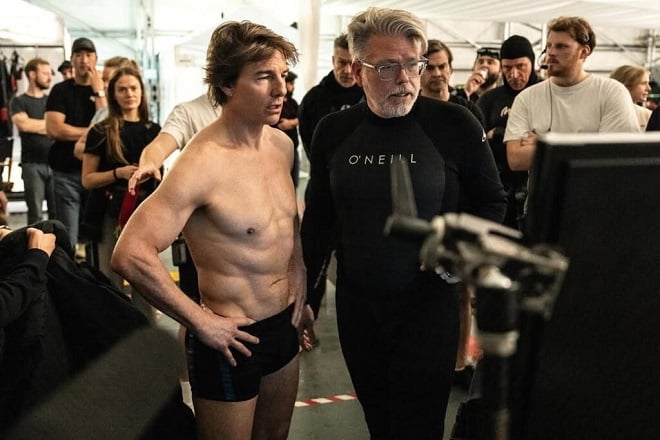 Tom Cruise et Christopher McQuarrie sur le tournage de Mission : Impossible