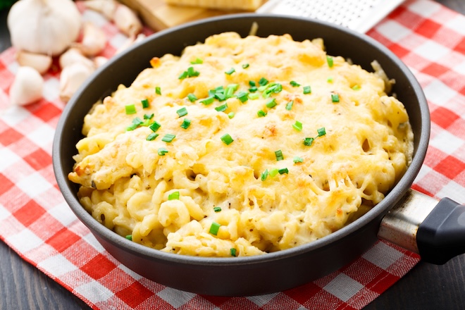 gratin de p&acirc;tes au fromage fondant et poireaux